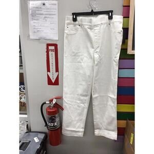 Colleen Lopez women’s XL white pull on straight jeans new HSN